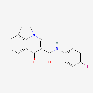 molecular formula C18H13FN2O2 B6004466 N-(4-fluorophenyl)-6-oxo-1,2-dihydro-6H-pyrrolo[3,2,1-ij]quinoline-5-carboxamide 