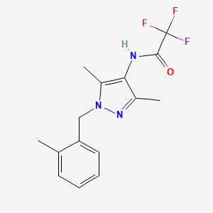 molecular formula C15H16F3N3O B6004489 N-[3,5-dimethyl-1-(2-methylbenzyl)-1H-pyrazol-4-yl]-2,2,2-trifluoroacetamide 