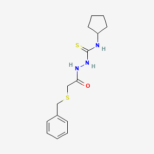 molecular formula C15H21N3OS2 B6004509 2-[(benzylthio)acetyl]-N-cyclopentylhydrazinecarbothioamide 