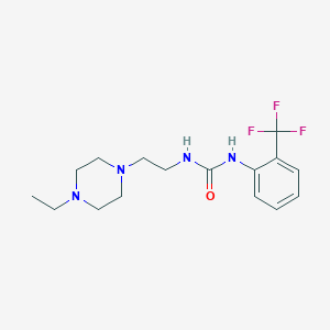 molecular formula C16H23F3N4O B6004541 N-[2-(4-ethyl-1-piperazinyl)ethyl]-N'-[2-(trifluoromethyl)phenyl]urea 