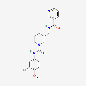 molecular formula C20H23ClN4O3 B6004544 N-[(1-{[(3-chloro-4-methoxyphenyl)amino]carbonyl}-3-piperidinyl)methyl]nicotinamide 