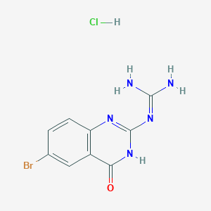 molecular formula C9H9BrClN5O B6004560 N-(6-bromo-4-oxo-1,4-dihydro-2-quinazolinyl)guanidine hydrochloride 