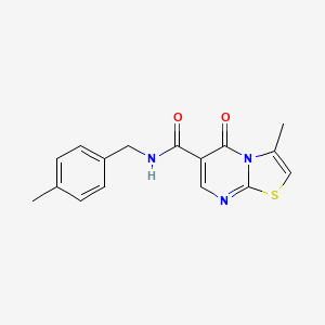 molecular formula C16H15N3O2S B6004568 3-methyl-N-(4-methylbenzyl)-5-oxo-5H-[1,3]thiazolo[3,2-a]pyrimidine-6-carboxamide 