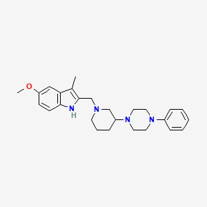 molecular formula C26H34N4O B6004581 5-methoxy-3-methyl-2-{[3-(4-phenyl-1-piperazinyl)-1-piperidinyl]methyl}-1H-indole 