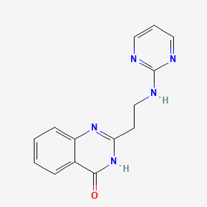 molecular formula C14H13N5O B6004593 2-[2-(2-pyrimidinylamino)ethyl]-4(3H)-quinazolinone trifluoroacetate 