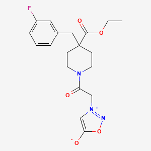 molecular formula C19H22FN3O5 B6004595 3-{2-[4-(ethoxycarbonyl)-4-(3-fluorobenzyl)-1-piperidinyl]-2-oxoethyl}-1,2,3-oxadiazol-3-ium-5-olate 