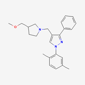 molecular formula C24H29N3O B6004630 1-(2,5-dimethylphenyl)-4-{[3-(methoxymethyl)-1-pyrrolidinyl]methyl}-3-phenyl-1H-pyrazole 
