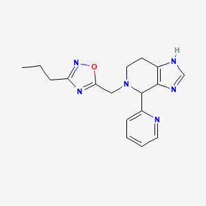 molecular formula C17H20N6O B6004647 5-[(3-propyl-1,2,4-oxadiazol-5-yl)methyl]-4-(2-pyridinyl)-4,5,6,7-tetrahydro-3H-imidazo[4,5-c]pyridine 