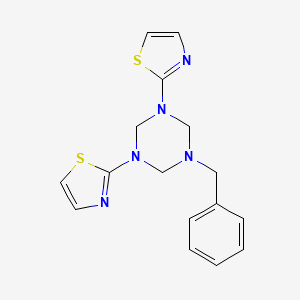 molecular formula C16H17N5S2 B6004655 1-benzyl-3,5-di-1,3-thiazol-2-yl-1,3,5-triazinane 