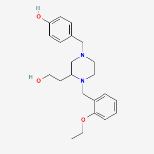 molecular formula C22H30N2O3 B6004666 4-{[4-(2-ethoxybenzyl)-3-(2-hydroxyethyl)-1-piperazinyl]methyl}phenol 