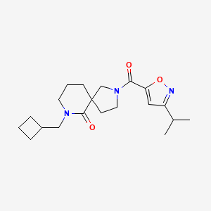 molecular formula C20H29N3O3 B6004676 7-(cyclobutylmethyl)-2-[(3-isopropyl-5-isoxazolyl)carbonyl]-2,7-diazaspiro[4.5]decan-6-one 