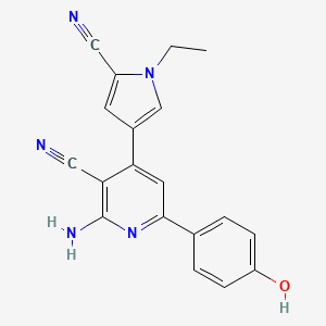 molecular formula C19H15N5O B6004706 2-amino-4-(5-cyano-1-ethyl-1H-pyrrol-3-yl)-6-(4-hydroxyphenyl)nicotinonitrile 