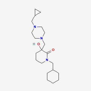 molecular formula C21H37N3O2 B6004709 1-(cyclohexylmethyl)-3-{[4-(cyclopropylmethyl)-1-piperazinyl]methyl}-3-hydroxy-2-piperidinone 