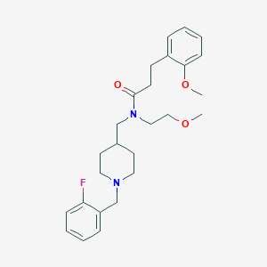 molecular formula C26H35FN2O3 B6004716 N-{[1-(2-fluorobenzyl)-4-piperidinyl]methyl}-N-(2-methoxyethyl)-3-(2-methoxyphenyl)propanamide 