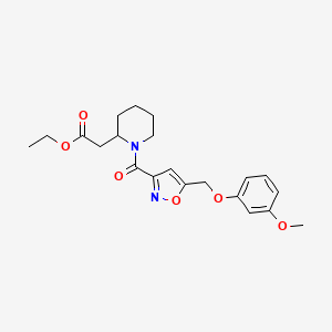 molecular formula C21H26N2O6 B6004719 ethyl [1-({5-[(3-methoxyphenoxy)methyl]-3-isoxazolyl}carbonyl)-2-piperidinyl]acetate 