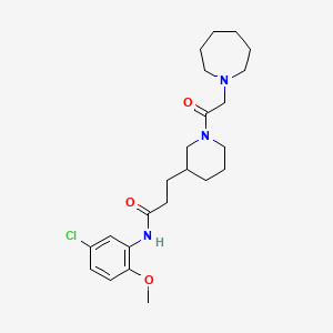 molecular formula C23H34ClN3O3 B6004727 3-[1-(1-azepanylacetyl)-3-piperidinyl]-N-(5-chloro-2-methoxyphenyl)propanamide 