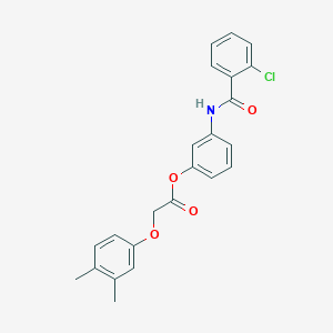 molecular formula C23H20ClNO4 B6004734 3-[(2-chlorobenzoyl)amino]phenyl (3,4-dimethylphenoxy)acetate 