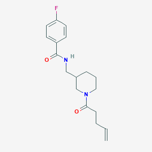 molecular formula C18H23FN2O2 B6004736 4-fluoro-N-{[1-(4-pentenoyl)-3-piperidinyl]methyl}benzamide 
