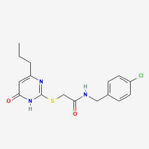 molecular formula C16H18ClN3O2S B6004744 N-(4-chlorobenzyl)-2-[(6-oxo-4-propyl-1,6-dihydro-2-pyrimidinyl)thio]acetamide 