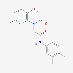 molecular formula C19H20N2O3 B6004756 N-(3,4-dimethylphenyl)-2-(6-methyl-3-oxo-2,3-dihydro-4H-1,4-benzoxazin-4-yl)acetamide 