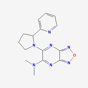 molecular formula C15H17N7O B6004764 N,N-dimethyl-6-[2-(2-pyridinyl)-1-pyrrolidinyl][1,2,5]oxadiazolo[3,4-b]pyrazin-5-amine 