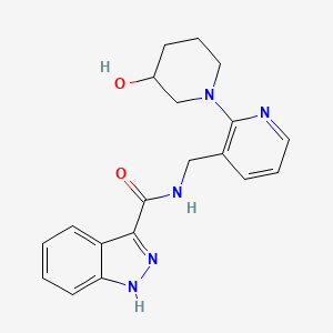 molecular formula C19H21N5O2 B6004783 N-{[2-(3-hydroxy-1-piperidinyl)-3-pyridinyl]methyl}-1H-indazole-3-carboxamide 