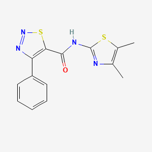 molecular formula C14H12N4OS2 B6004809 N-(4,5-dimethyl-1,3-thiazol-2-yl)-4-phenyl-1,2,3-thiadiazole-5-carboxamide 