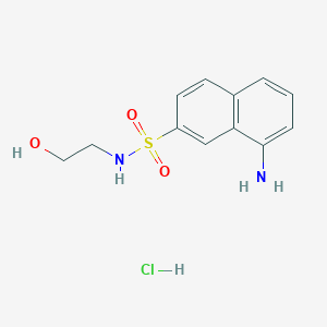 molecular formula C12H15ClN2O3S B6004824 8-amino-N-(2-hydroxyethyl)-2-naphthalenesulfonamide hydrochloride 