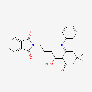 2-[4-(2-anilino-4,4-dimethyl-6-oxocyclohex-1-en-1-yl)-4-oxobutyl]-1H-isoindole-1,3(2H)-dione