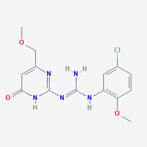 molecular formula C14H16ClN5O3 B6004850 N-(5-chloro-2-methoxyphenyl)-N'-[6-(methoxymethyl)-4-oxo-1,4-dihydro-2-pyrimidinyl]guanidine 