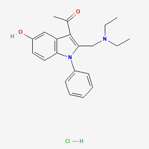 molecular formula C21H25ClN2O2 B6004865 1-{2-[(diethylamino)methyl]-5-hydroxy-1-phenyl-1H-indol-3-yl}ethanone hydrochloride 