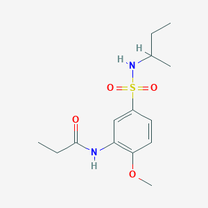 molecular formula C14H22N2O4S B6004888 N-{5-[(sec-butylamino)sulfonyl]-2-methoxyphenyl}propanamide 