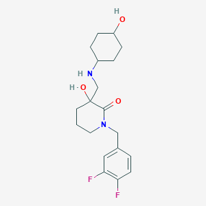 molecular formula C19H26F2N2O3 B6004893 1-(3,4-difluorobenzyl)-3-hydroxy-3-{[(trans-4-hydroxycyclohexyl)amino]methyl}-2-piperidinone 