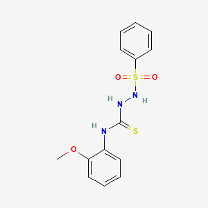 molecular formula C14H15N3O3S2 B6004901 N-(2-methoxyphenyl)-2-(phenylsulfonyl)hydrazinecarbothioamide 