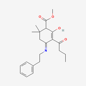 molecular formula C22H29NO4 B6004903 methyl 3-butyryl-6,6-dimethyl-2-oxo-4-[(2-phenylethyl)amino]-3-cyclohexene-1-carboxylate 