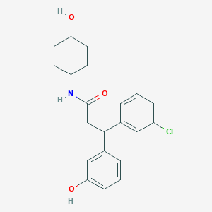 molecular formula C21H24ClNO3 B6004948 3-(3-chlorophenyl)-N-(trans-4-hydroxycyclohexyl)-3-(3-hydroxyphenyl)propanamide 