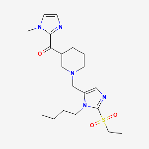 molecular formula C20H31N5O3S B6004970 (1-{[1-butyl-2-(ethylsulfonyl)-1H-imidazol-5-yl]methyl}-3-piperidinyl)(1-methyl-1H-imidazol-2-yl)methanone 