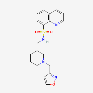 molecular formula C19H22N4O3S B6004983 N-{[1-(3-isoxazolylmethyl)-3-piperidinyl]methyl}-8-quinolinesulfonamide 