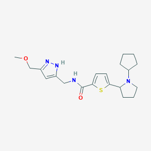 molecular formula C20H28N4O2S B6004989 5-(1-cyclopentyl-2-pyrrolidinyl)-N-{[5-(methoxymethyl)-1H-pyrazol-3-yl]methyl}-2-thiophenecarboxamide 