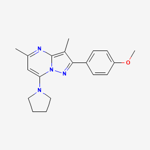 molecular formula C19H22N4O B6004990 2-(4-methoxyphenyl)-3,5-dimethyl-7-(1-pyrrolidinyl)pyrazolo[1,5-a]pyrimidine 