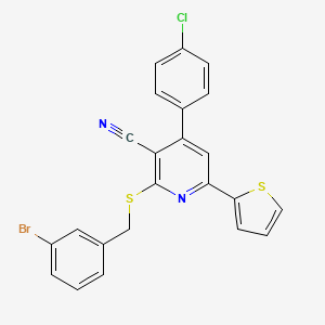 molecular formula C23H14BrClN2S2 B6004992 2-[(3-bromobenzyl)thio]-4-(4-chlorophenyl)-6-(2-thienyl)nicotinonitrile 