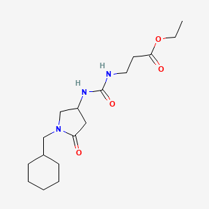molecular formula C17H29N3O4 B6004996 ethyl N-({[1-(cyclohexylmethyl)-5-oxo-3-pyrrolidinyl]amino}carbonyl)-beta-alaninate 