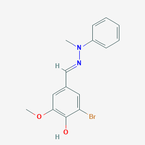 molecular formula C15H15BrN2O2 B6005012 3-bromo-4-hydroxy-5-methoxybenzaldehyde methyl(phenyl)hydrazone 