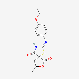 molecular formula C15H16N2O4S B6005026 2-[(4-ethoxyphenyl)amino]-8-methyl-7-oxa-1-thia-3-azaspiro[4.4]non-2-ene-4,6-dione 