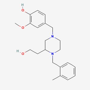 molecular formula C22H30N2O3 B6005034 4-{[3-(2-hydroxyethyl)-4-(2-methylbenzyl)-1-piperazinyl]methyl}-2-methoxyphenol 