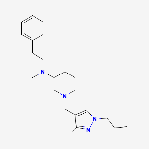 molecular formula C22H34N4 B6005037 N-methyl-1-[(3-methyl-1-propyl-1H-pyrazol-4-yl)methyl]-N-(2-phenylethyl)-3-piperidinamine 