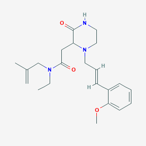 molecular formula C22H31N3O3 B6005038 N-ethyl-2-{1-[(2E)-3-(2-methoxyphenyl)-2-propen-1-yl]-3-oxo-2-piperazinyl}-N-(2-methyl-2-propen-1-yl)acetamide 