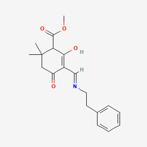 molecular formula C19H23NO4 B6005041 methyl 2,2-dimethyl-4,6-dioxo-5-{[(2-phenylethyl)amino]methylene}cyclohexanecarboxylate 