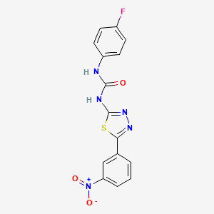 molecular formula C15H10FN5O3S B6005049 N-(4-fluorophenyl)-N'-[5-(3-nitrophenyl)-1,3,4-thiadiazol-2-yl]urea 