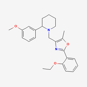 molecular formula C25H30N2O3 B6005061 1-{[2-(2-ethoxyphenyl)-5-methyl-1,3-oxazol-4-yl]methyl}-2-(3-methoxyphenyl)piperidine 